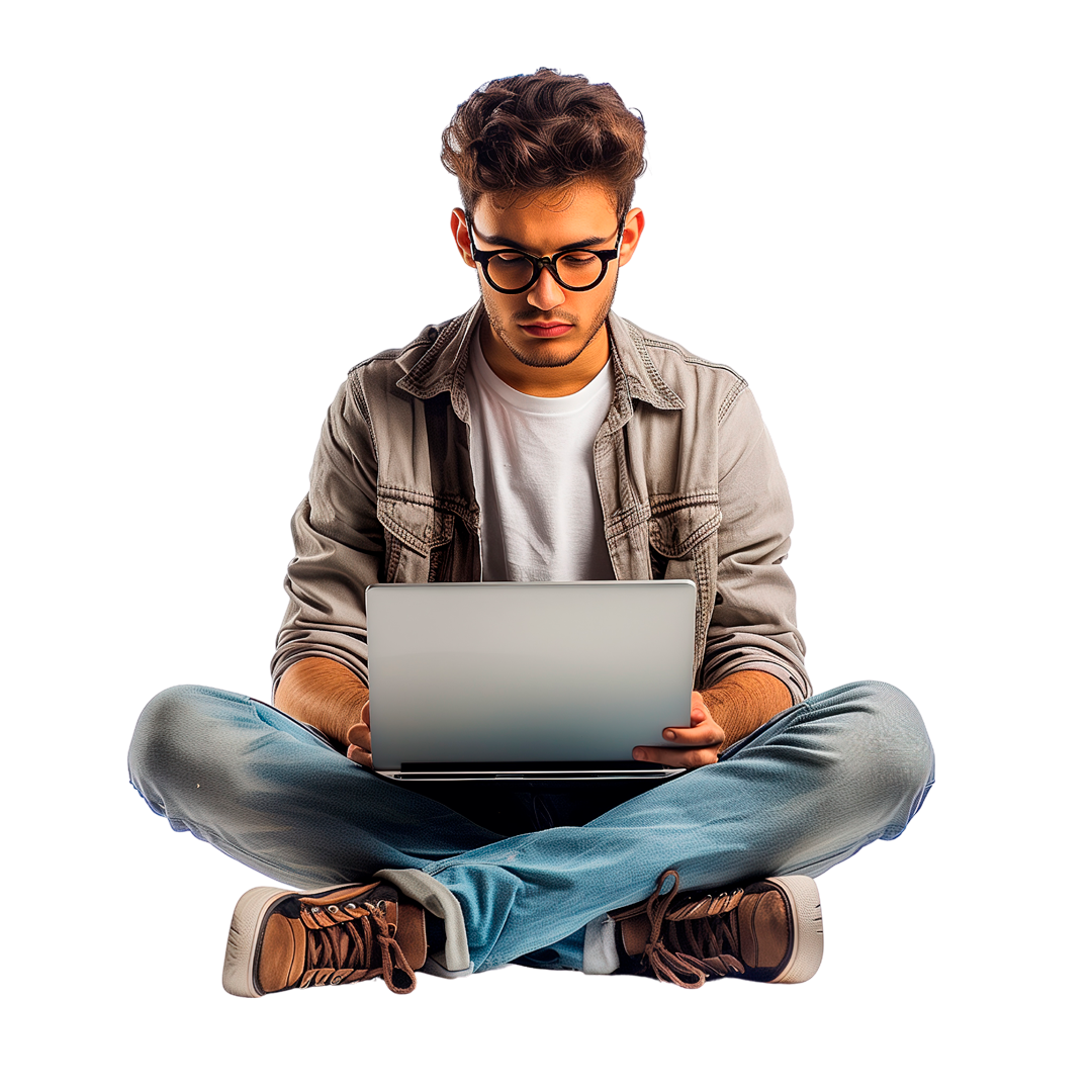 joven enviando correo